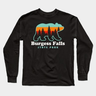 Burgess Falls State Park Hiking Tennessee Bear Retro Long Sleeve T-Shirt